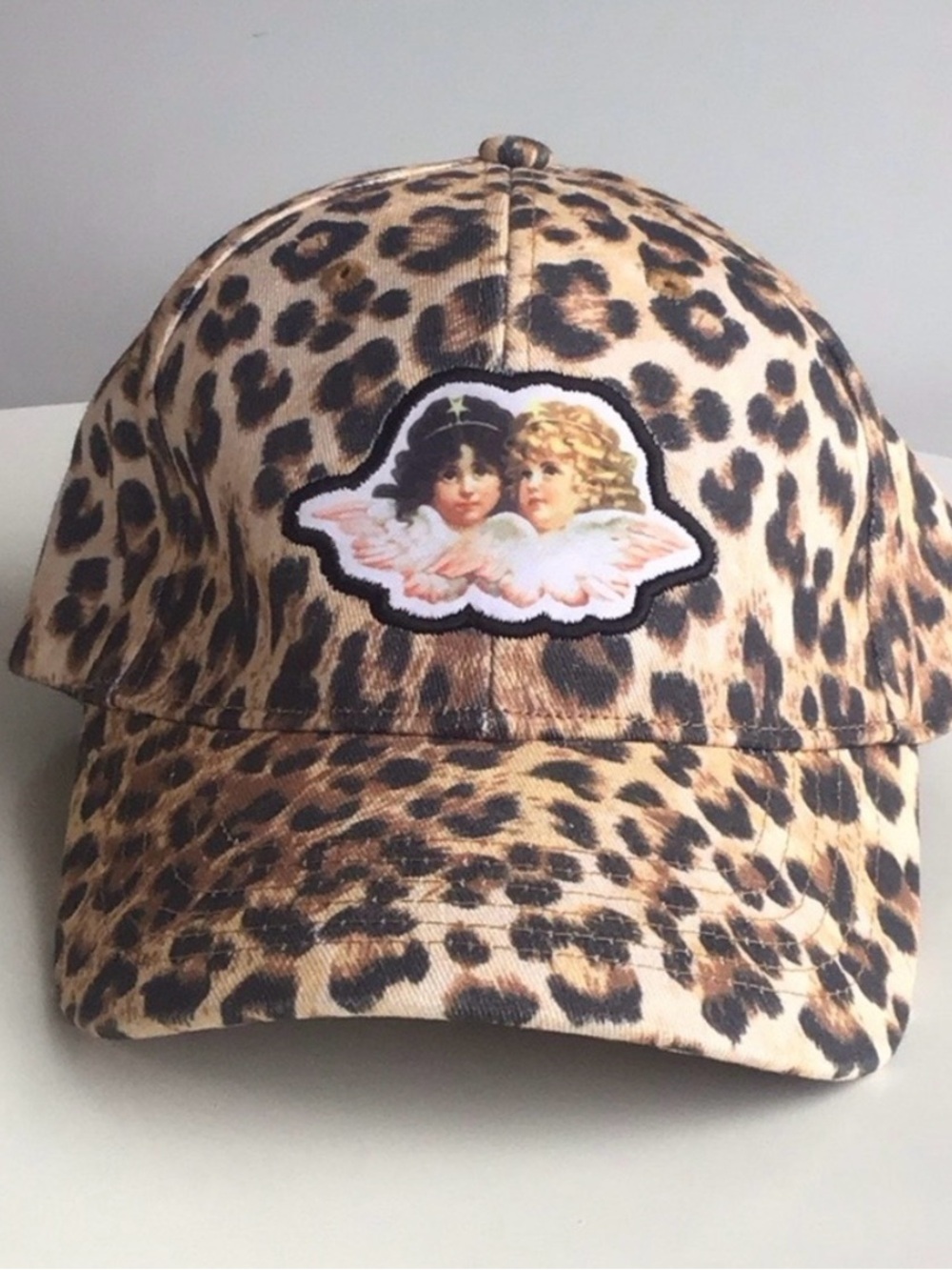 Fiorucci Leopard Print Vintage Angels Cap